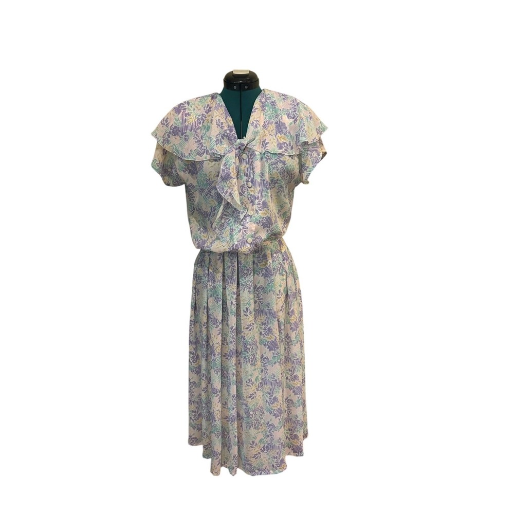 Vtg‎ 1980s Women 6 2pc Laura & Jayne Collection Pastel Floral Set EUC